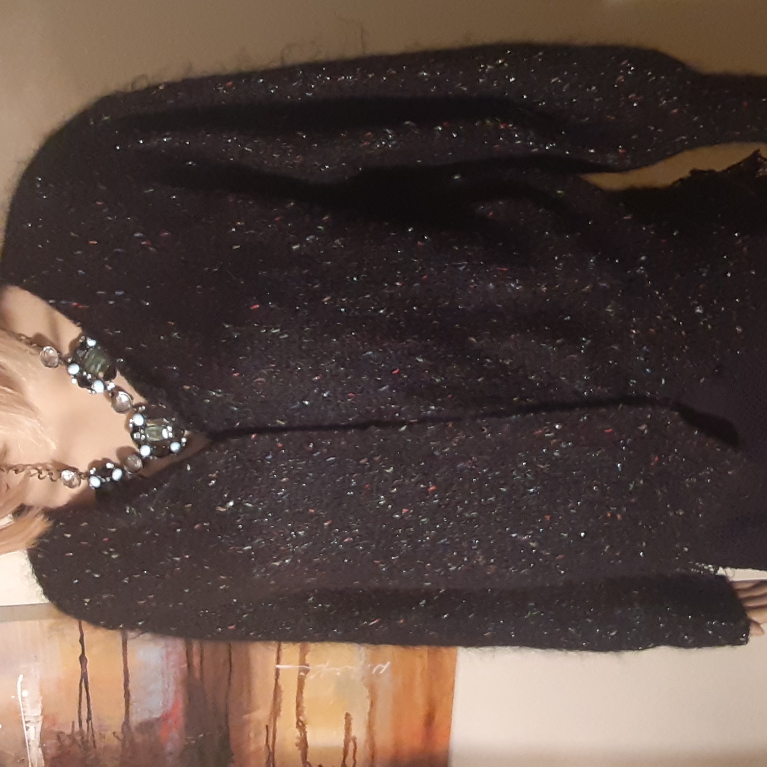 Wool And Mocher Knitted Jacket, Size L (M)